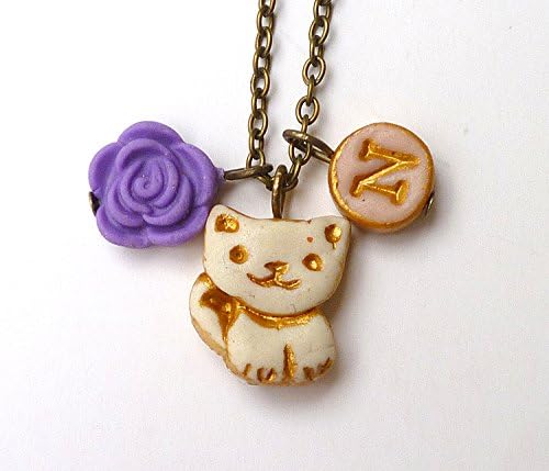 Cat Necklace, kitty, initial necklace for girl, birthday gift for 5 years old girl, little cat charm, whimsical flowergirl jewelry