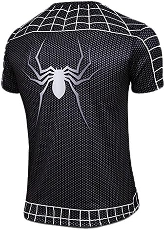 Men's Black Spider Man Short Sleeve T-shirt