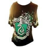 Harry Potter Ladies (Womens) T Shirt - Slytherin Crest on a Black Jersey