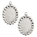 Antiqued Silver Plated Pewter Patera Collage Pendants Oval Bezel Beaded Edge 18x13mm (2)