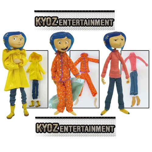 NECA Coraline Set of 3 Bendable 6 Inch Fashion Doll Figures