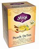 Yogi Peach DeTox, Herbal Tea Supplement, 16-Count Tea Bags (Pack of 6)