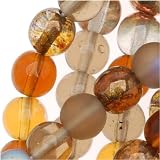 51LxclbspWL. SL160  Czech Glass Druk Round 6mm Wheatberry Brown Mix (50 Beads) Reviews
