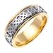 Irish Knot Celtic Wedding Band in 14K Two Tone Gold