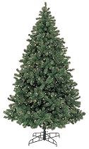 Bethlehem Lights 7-1/2-Foot Emerald Forest Evergreen Christmas Tree Pre-Lit with Clear Lights