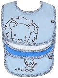 Bib (3 pack) and Burp Cloth (1 pack) Set, Lion (blue), Frenchie Mini Couture