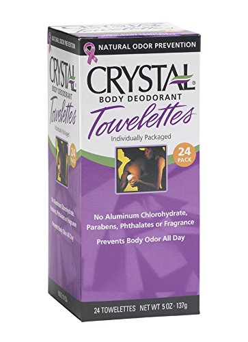 CRYSTAL BODY DEODORANT Towelettes - Unscented - 24 Pack