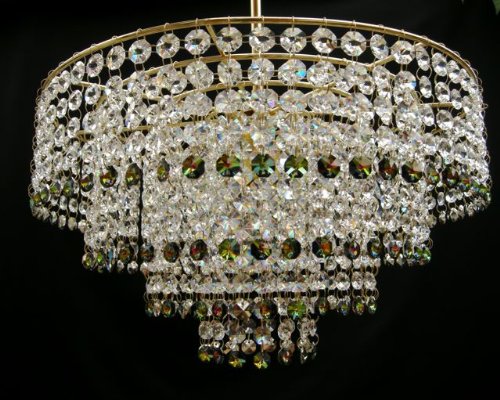 Vitrail Medium Brass Finished Crystal Chandelier Ceiling Light Lamp Ideal For Low Ceiling brass-moss40vm