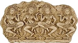 Dancing Heavenly Apsaras Hindu Wall Relief