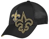 NFL Men's New Orleans Saints End Zone Structured Flex Hat - Tw86Z (Black, Large/X-Large)