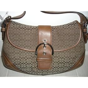 COACH LARGE SOHO HOBO SIGNATURE FLAP Purse - 100% GENUINE COACH Various Colors Black Kahki Brown Red