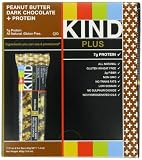 KIND PLUS, Peanut Butter Dark Chocolate + Protein, Gluten Free Bars (Pack of 12)