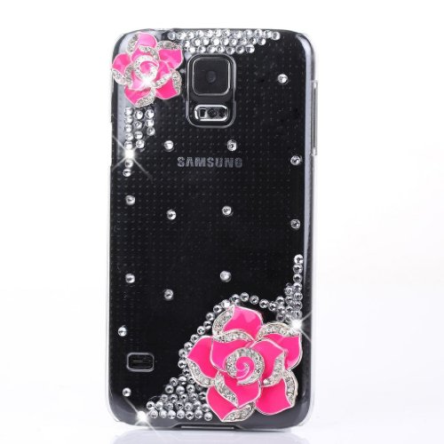 EVTECH(TM) Full Rhinestones Series Luxury Crystal Diamond Bling Design Hard Faceplate Protector Cover Case for Samsung Galaxy S5 I9600 Samsung Galaxy S5/ GS 5 AT&T G900A/ Sprint G900P/ Verizon G900V/ T-mobile G900T (100% Handcrafted)