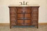 48 Bathroom Furniture Travertine Top Single Sink Vanity Cabinet 154T