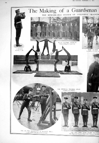 1925 人の戦争の近衛兵のラッパ手の兵士はドリルのウェールズの監視 Scots キットを Bayonet