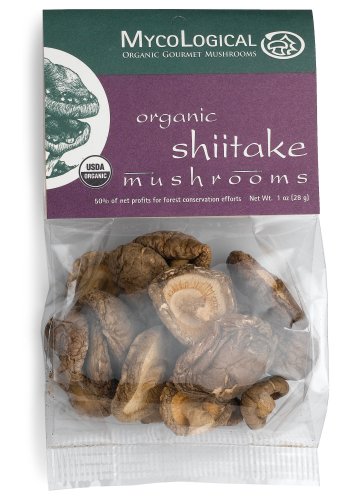 Mycological Dried Organic Shiitake Mushrooms, 1-Ounce Packages (Pack of 6) by Mycological