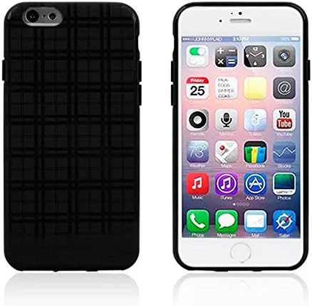 iPhone 6, Luz Rubber Protective skin [w/ Grid Pattern Design] for the Apple iPhone 6- 4.7 inch (black)