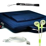 Classy Apple iPad Hard Nylon Cube Case with Pocket + Includes a 4-inch eBigValue (TM) Determination Hand Strap + USB 2.0 Data Sync Cable for Apple Ipad + Fashion Earbud Headset Headphones 3.5mm In-Ear Stereo ( Green )