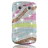 Talon Full Diamond Bling Phone Shell for Blackberry 9780 Bold (Rainbow Zebr ....