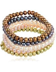 6-7mm Freshwater Cultured Pearl 5 Piece Bracelet Set, 7"