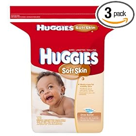 Huggies Soft Skin Shea Butter Baby Wipes Popup Refill, 184-Count Pack (Pack of 3)