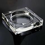 Teagas High Quality Square Crystal Cigarette Ashtray Tabletop Cigar Ashtray Home Office Beautiful Decoration Craft 5.9 Inch