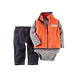カーターズ Carter's ロンパース ボディスーツ 長袖 ＆ フリース ベスト ＆ パンツ 豪華3点セット 3-Piece Vest Set 3M (55-61cm)