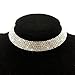 Fit&Wit Crystal Rhinestone Collar Choker Bridal Wedding Jewelry Necklace Silver