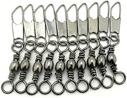 50 Pieces Test 23kg Cross Lock ID004-1I0 Swivel Fishing Tackle Fly Rings Coast Lock Snap Solid Ring Rolling Coastlock Sea Hooks Lures Ball Bearing Peche Pivot