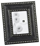Lazy Susan Black Leather Frame with Gun Metal Nails, 5 x 7-Inches