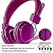 Sound Intone HD850 On-Ear Adjustable Folding Headphones with Microphone and Remote Control, Purple