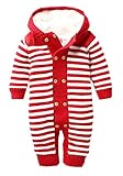 C-Princess ベビー服 女の子 新生児 長袖 カバーオール 男の子 ロンパース 冬 ベビー 着ぐるみ 赤ちゃん ベビースーツ アウター 出産祝い 綿 (L, Cレッド)