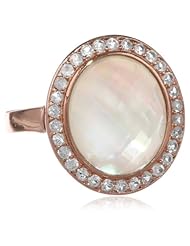Sterling Silver and Mother-of-Pearl Quartz Ring, Size 7