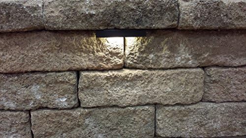 Wall Eye - 12 volt WARM (3500 K) LED Low-Voltage Landscape Light for Retaining Wall & Stair Illumination - Black Aluminum Case