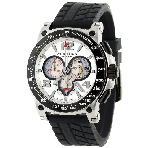Stuhrling Original Men's 234.33162 Sportman 'Olympian' Chronograph Rubber Strap Watch