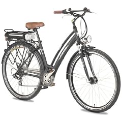 Ruhrwerk Fahrrad (622 mm) E-Bike Pedelec 24 V Da. Trekk. Gaze mit 8-Gang Shimano Kettensch., gef. mit Nabendynamo, tiefschwarz matt, 45 cm, 28 Zoll