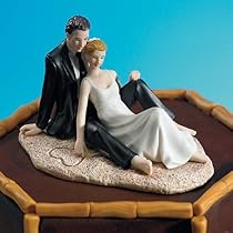 Romantic Wedding Couple Lounging on the Beach Figurine