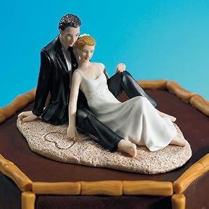Click to buy Maine Wedding Venues:  Romantic Wedding Couple Lounging on the Beach Figurine from Amazon!