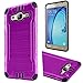 Galaxy On5 Case With Tempered Glass Screen Protector,IDEA LINE(TM) Hybrid Hard Shockproof Slim Fit Brushed Shockproof Protector Cover Heavy Duty Protective (Purple)