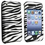 Black and White Stripes Zebra Skin Animal Design Snap-On Cover Hard Case Cell Phone Protector for Apple iPhone 3G