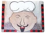 ArtisanStreet's Chef's Cutting Board. Features Reverse Hand Painting of Chef and Toque Hat. Tempered & Heat Resistant Glass. One of a Kind, Signed by Artisan.