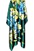 SilkNOW Hand Painted Deep Green 100% Silk Satin Scarf with Beautiful Multi Colored Floral Pattern