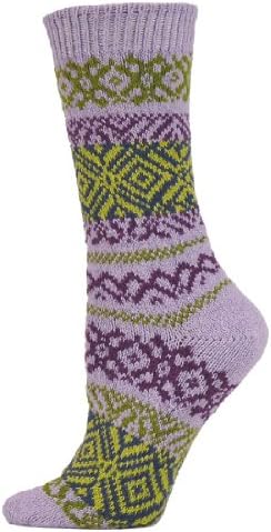 Prarie Fairisle Crew Socks (Medium, Lilac)