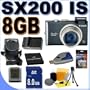 Canon PowerShot SX200IS 12MP Digital Camera w/12x Wide Angle Optical IS Zoom (Black) 8GB BP5L Battery BigVALUEInc Accessory Saver Bundle