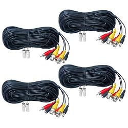VideoSecu 4 x 150 Feet Audio Video Power Security Camera Cables with Free BNC RCA Connectors for CCTV Surveillance Cameras DVR System 1LU