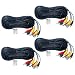 VideoSecu 4 x 150 Feet Audio Video Power Security Camera Cables with Free BNC RCA Connectors for CCTV Surveillance Cameras DVR System 1LU