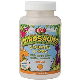 KAL - Dinosaurs Vitamin C-Rex, 100 mg, 100 chewable tablets