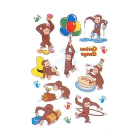 Curious George Party Supplies Color Tattoo Sheets Curious George - Party Supplies - Color Tattoo Sheets