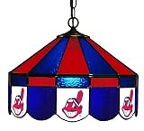 Imperial Cleveland Indians Licensed 16-Inch Diameter Stained Glass Pub Light