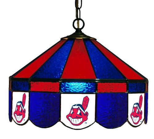 Imperial Cleveland Indians Licensed 16-Inch Diameter Stained Glass Pub Light